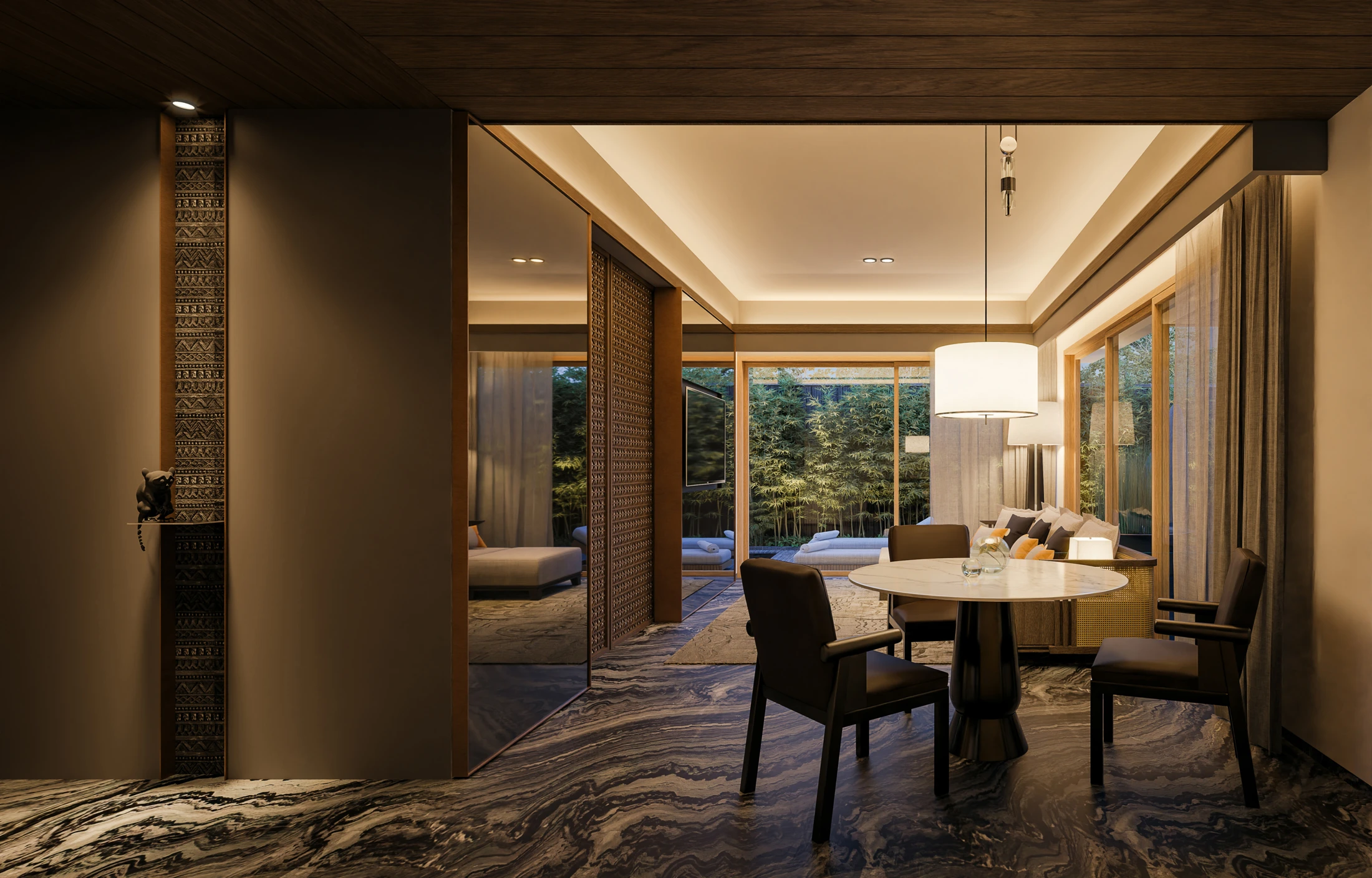 Anda Resort light within the interior composition — design visualization