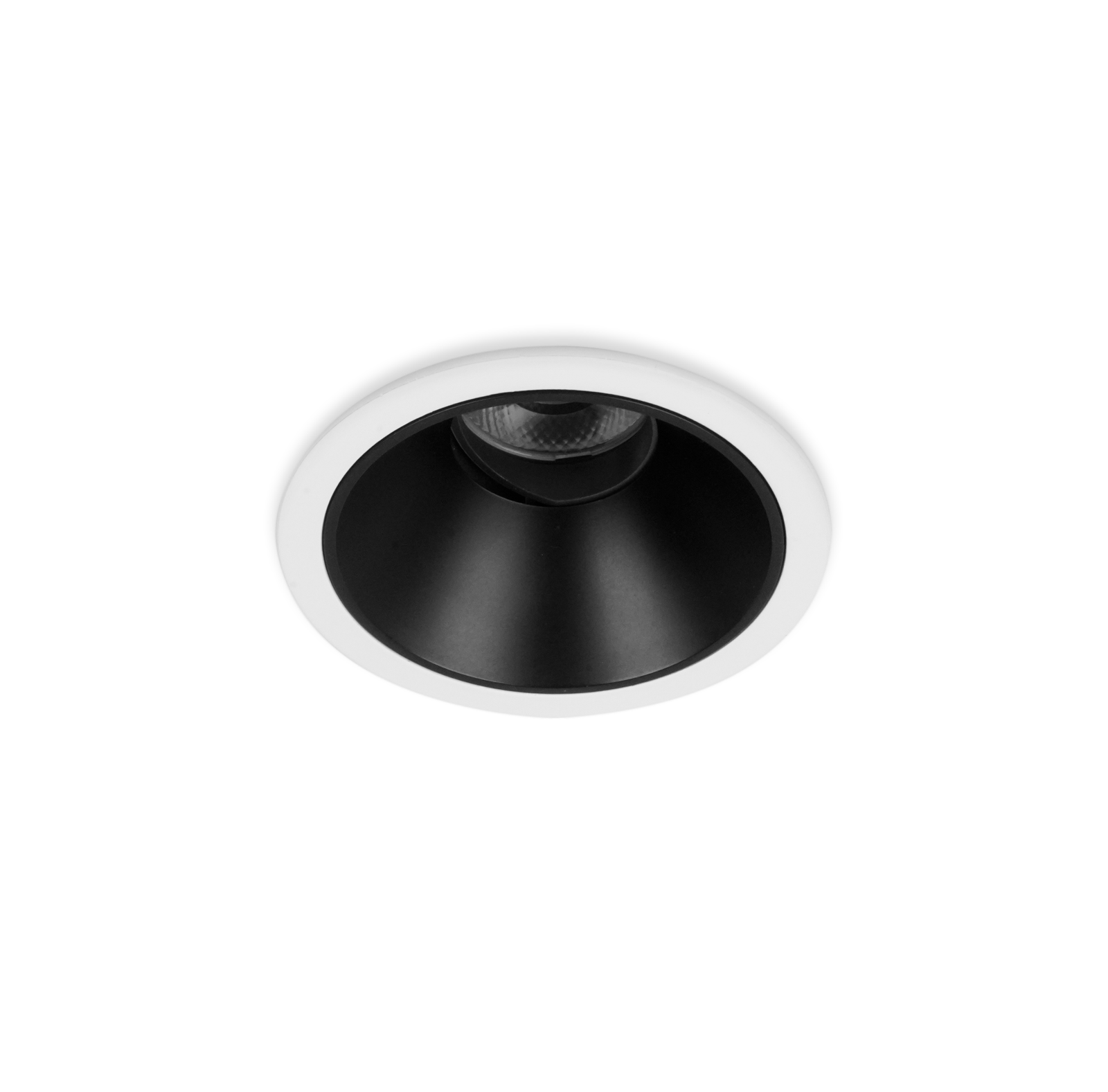 DK075A1 round recessed downlight installed view