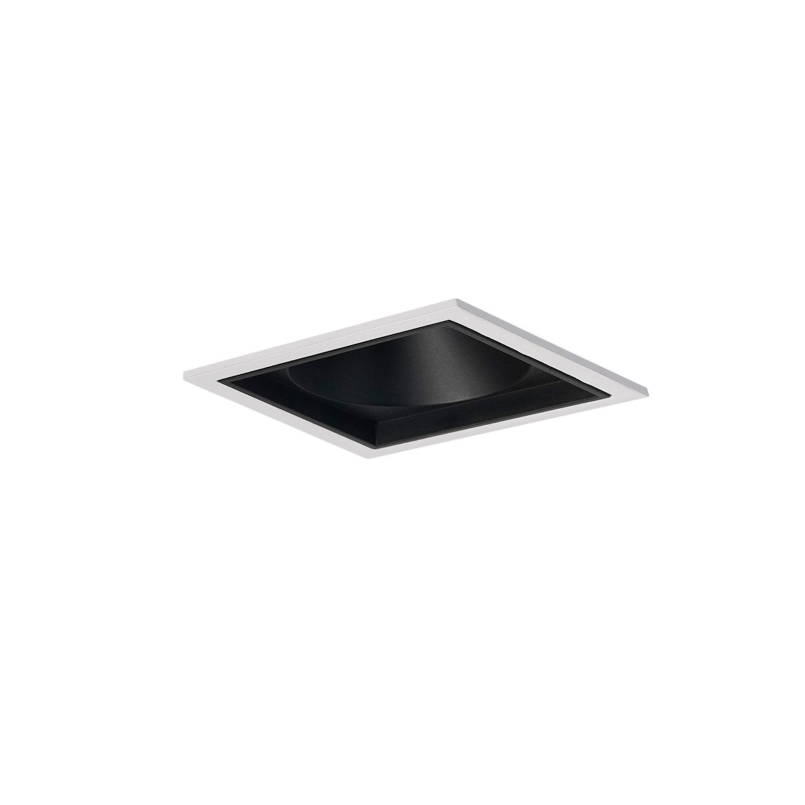 DK075B1 square recessed downlight installed view