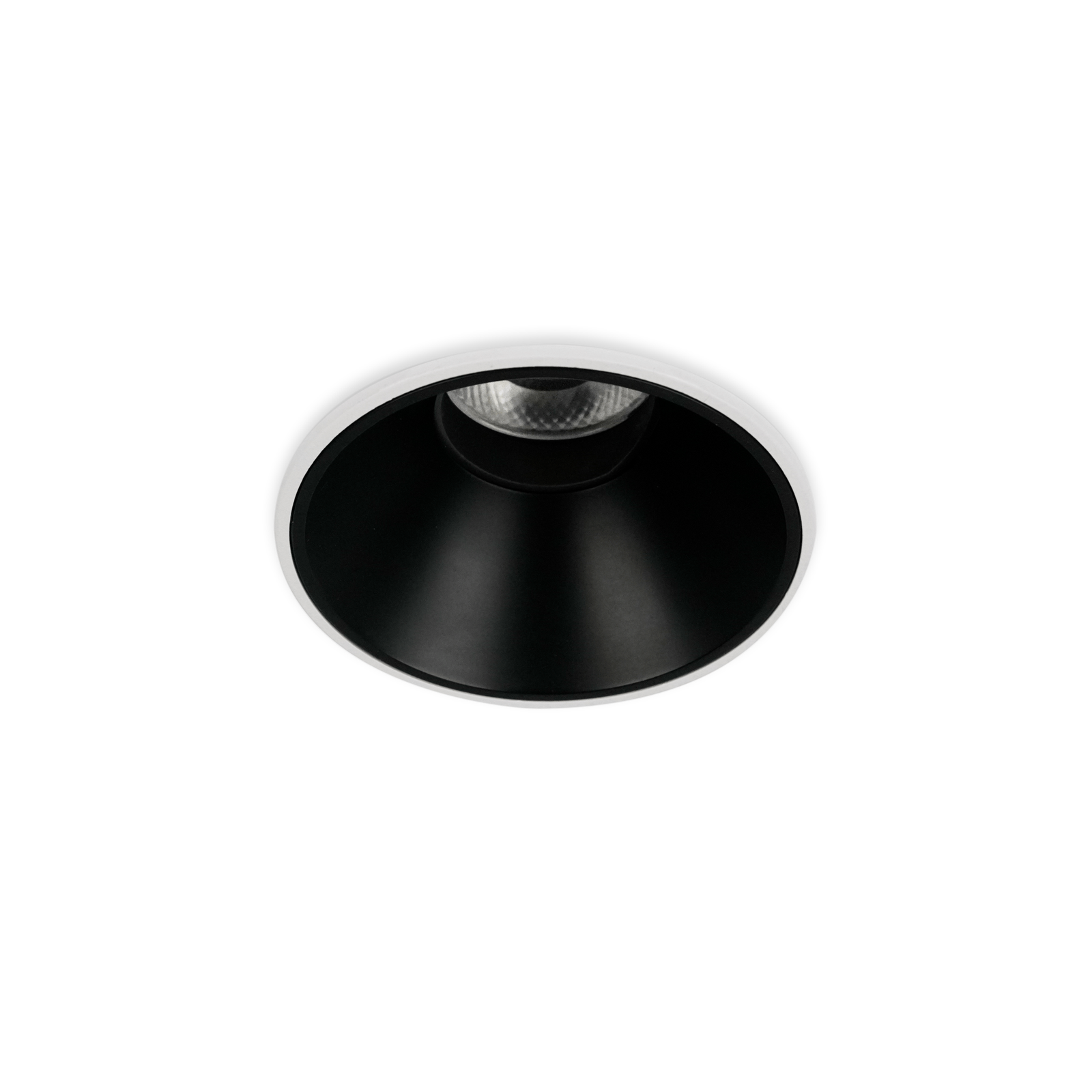 DK075C1 round trimless recessed downlight installed view