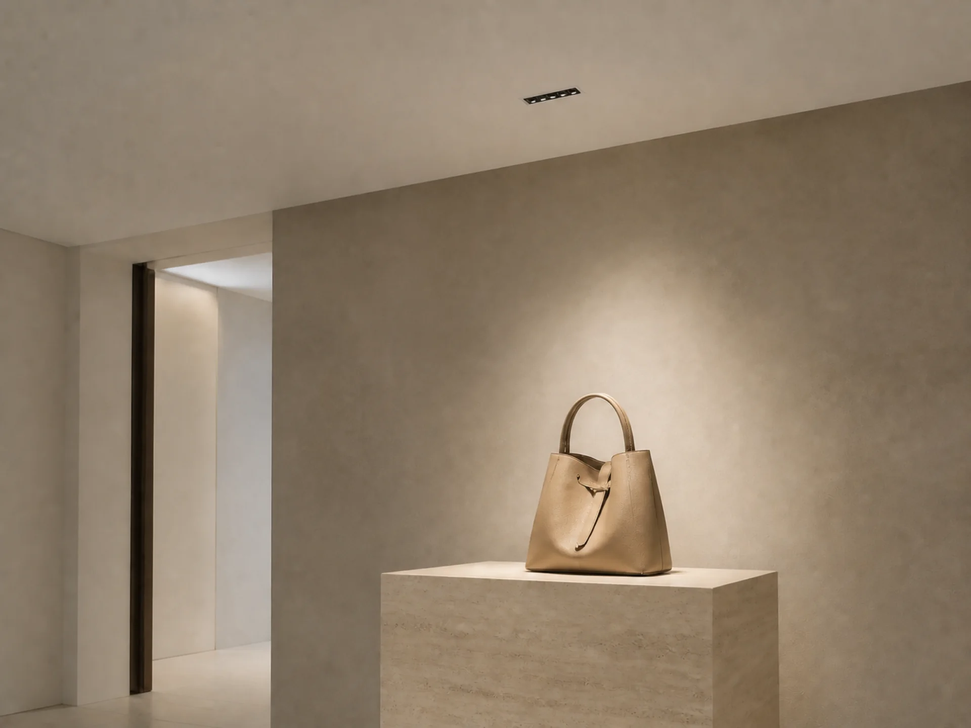 Blade Adjustable recessed downlight family used above a focused retail display