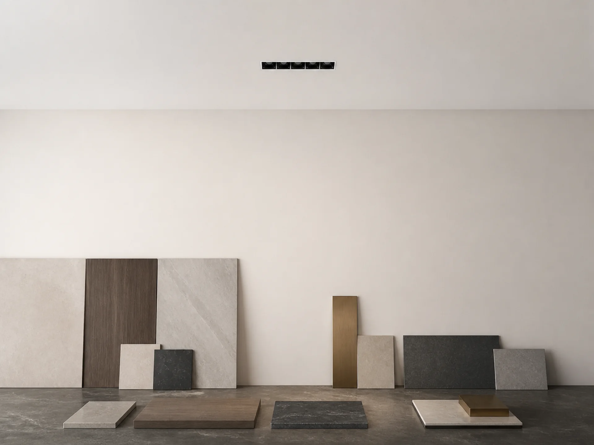 Blade Adjustable family used for a material display wall