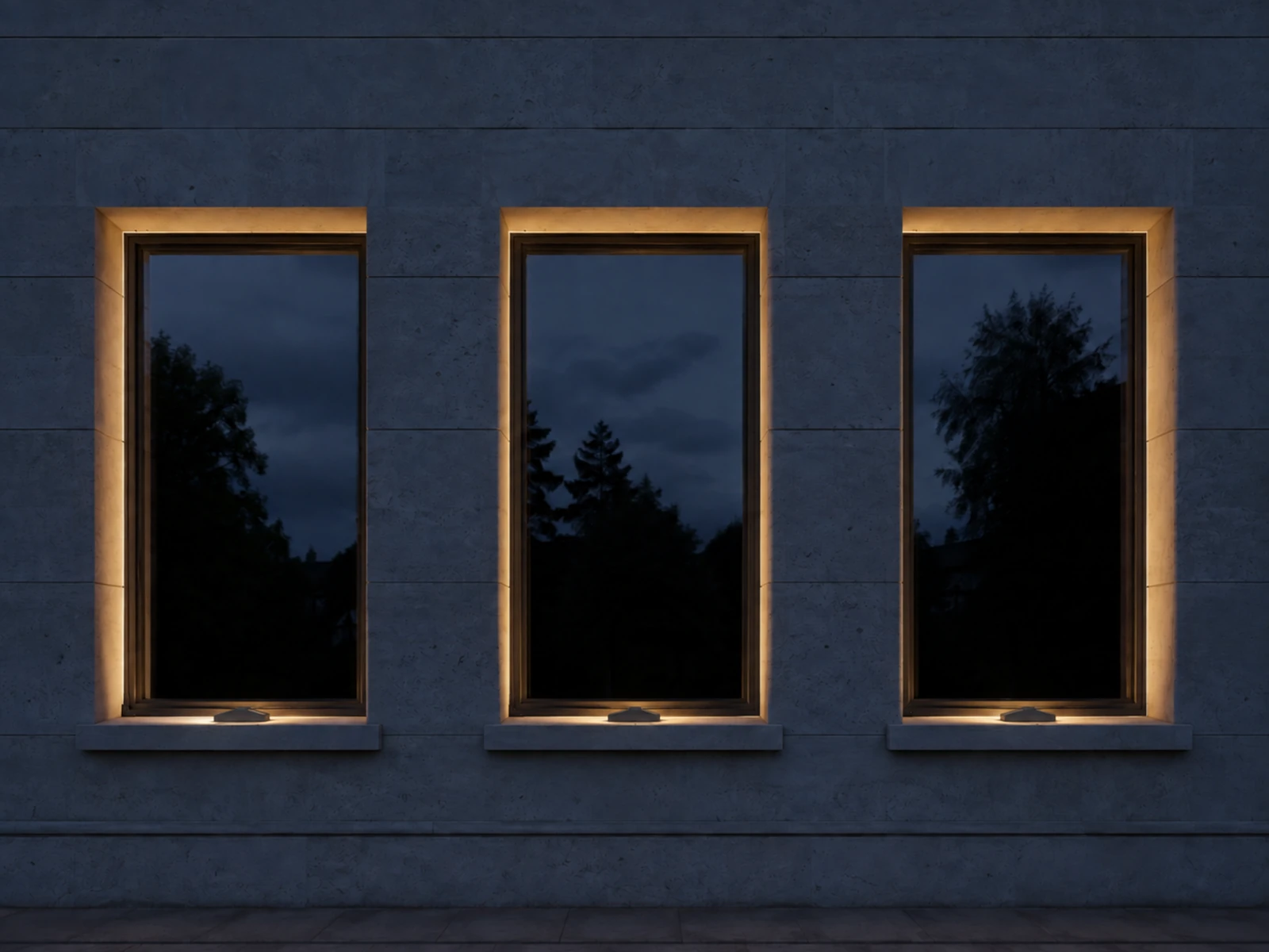 WB01 window lighting in an architectural facade
