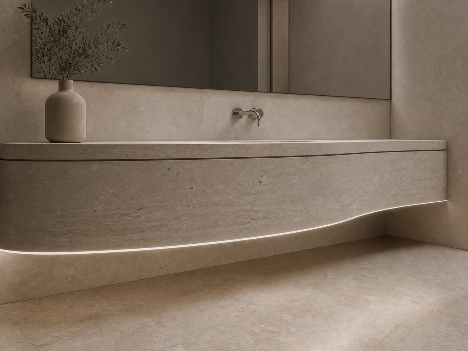 LED Neon Side Bend following a curved architectural detail