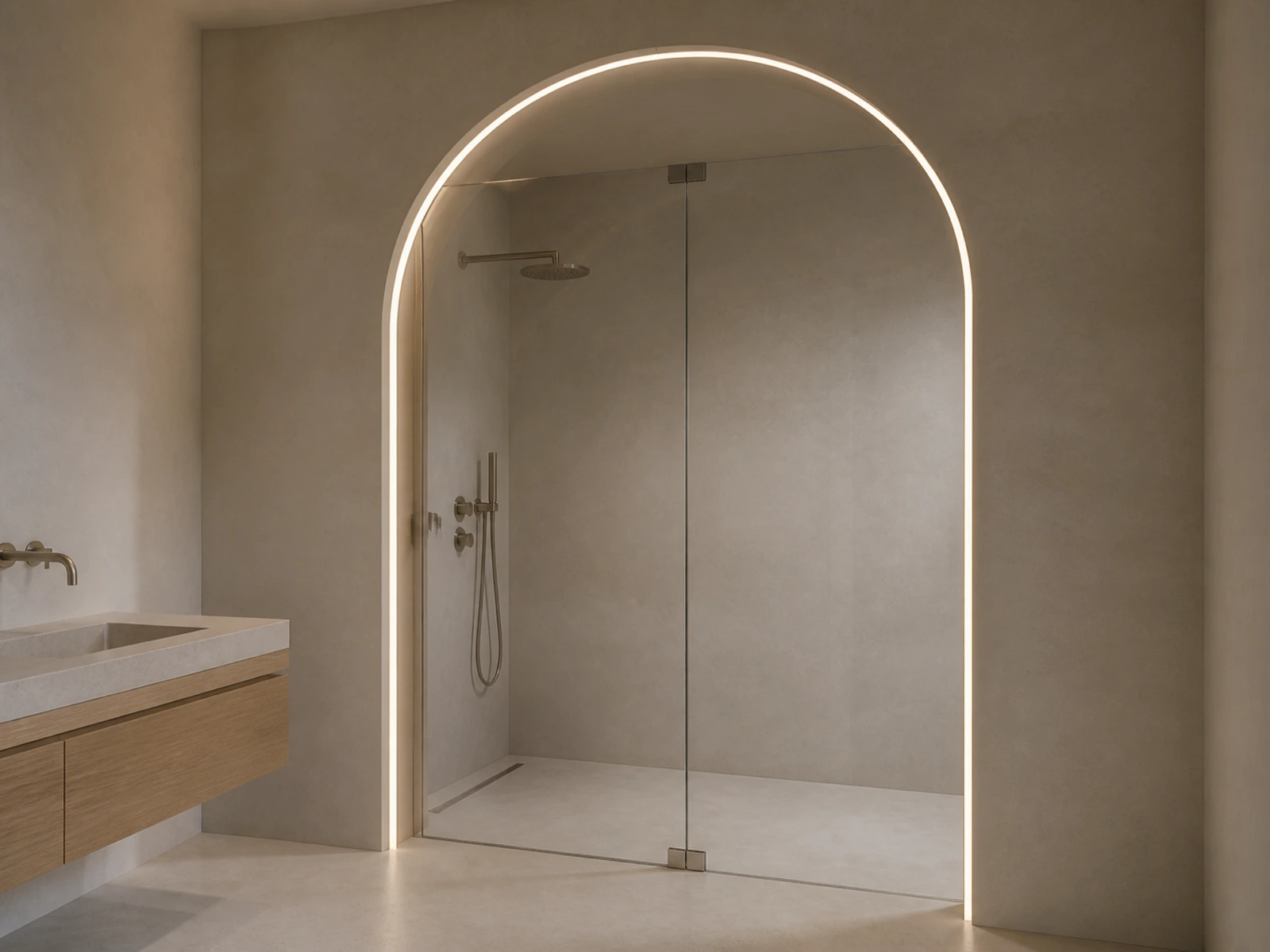 LED Neon Top Bend outlining an architectural opening