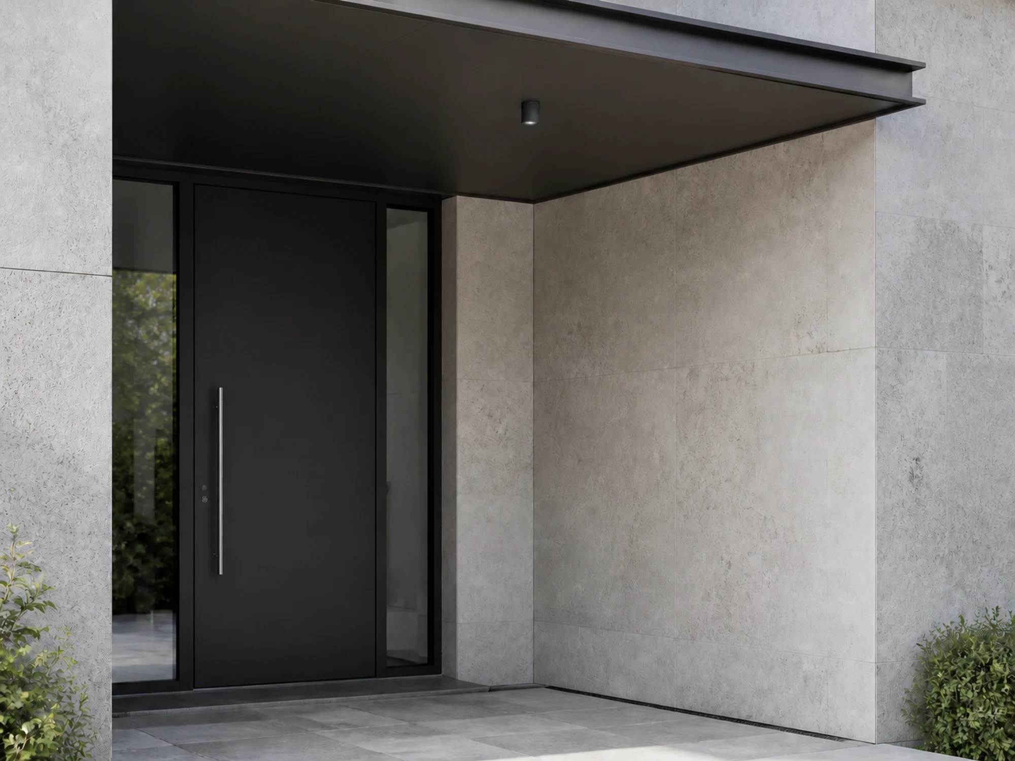 ODL01-10W surface downlight at a sheltered residential entrance in daylight