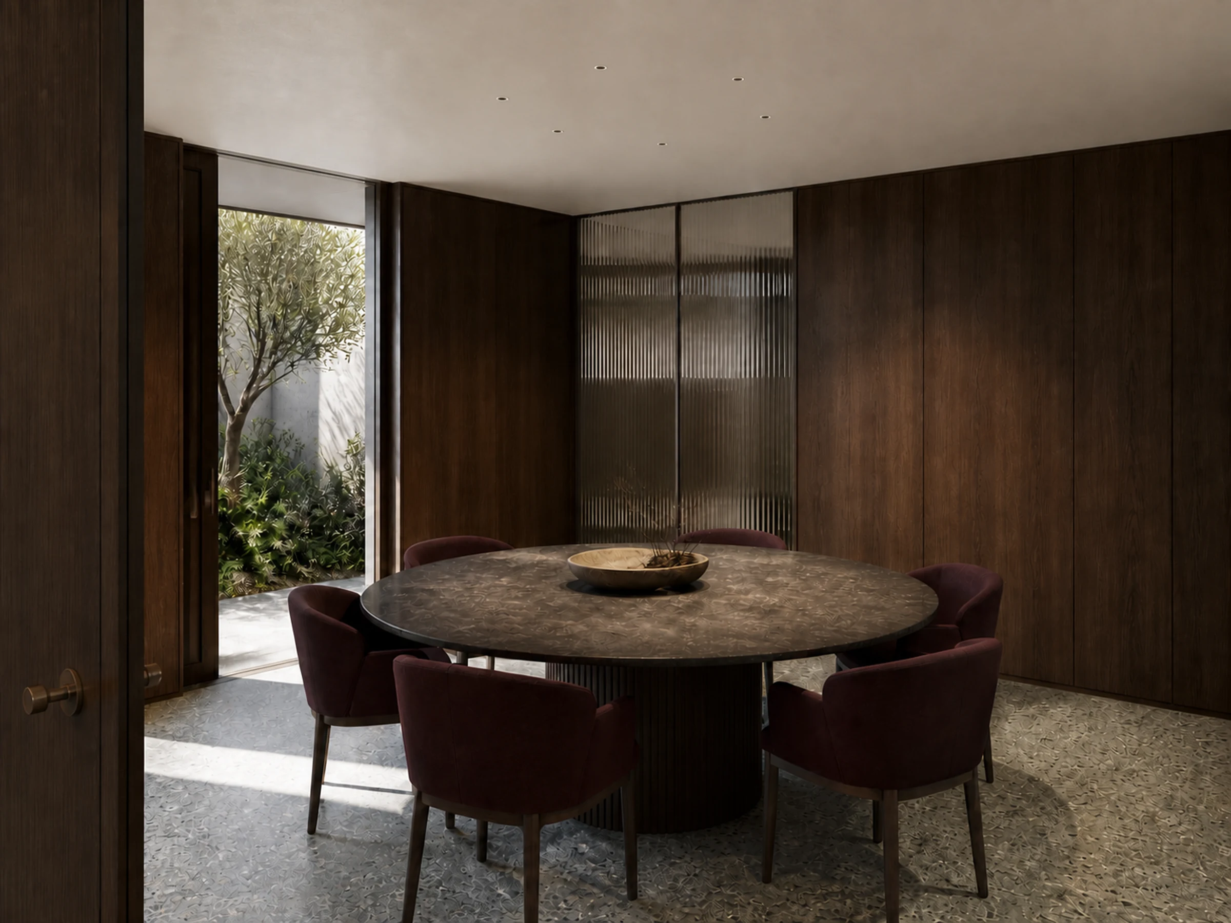 Pino recessed downlights used above a private dining table