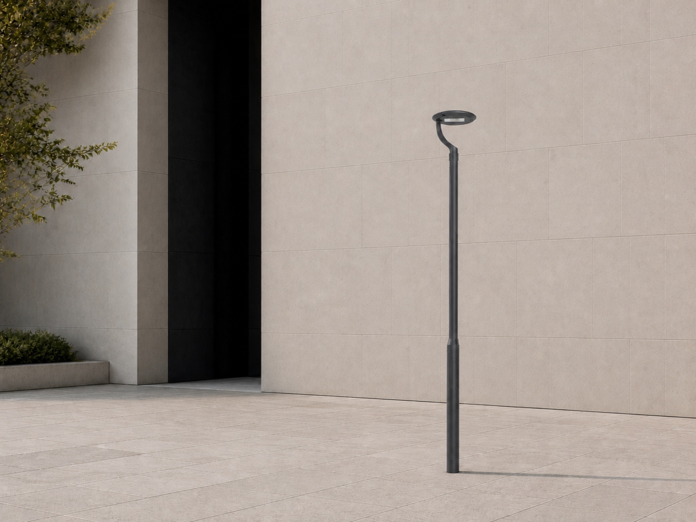 PT01A post-top light in an outdoor setting