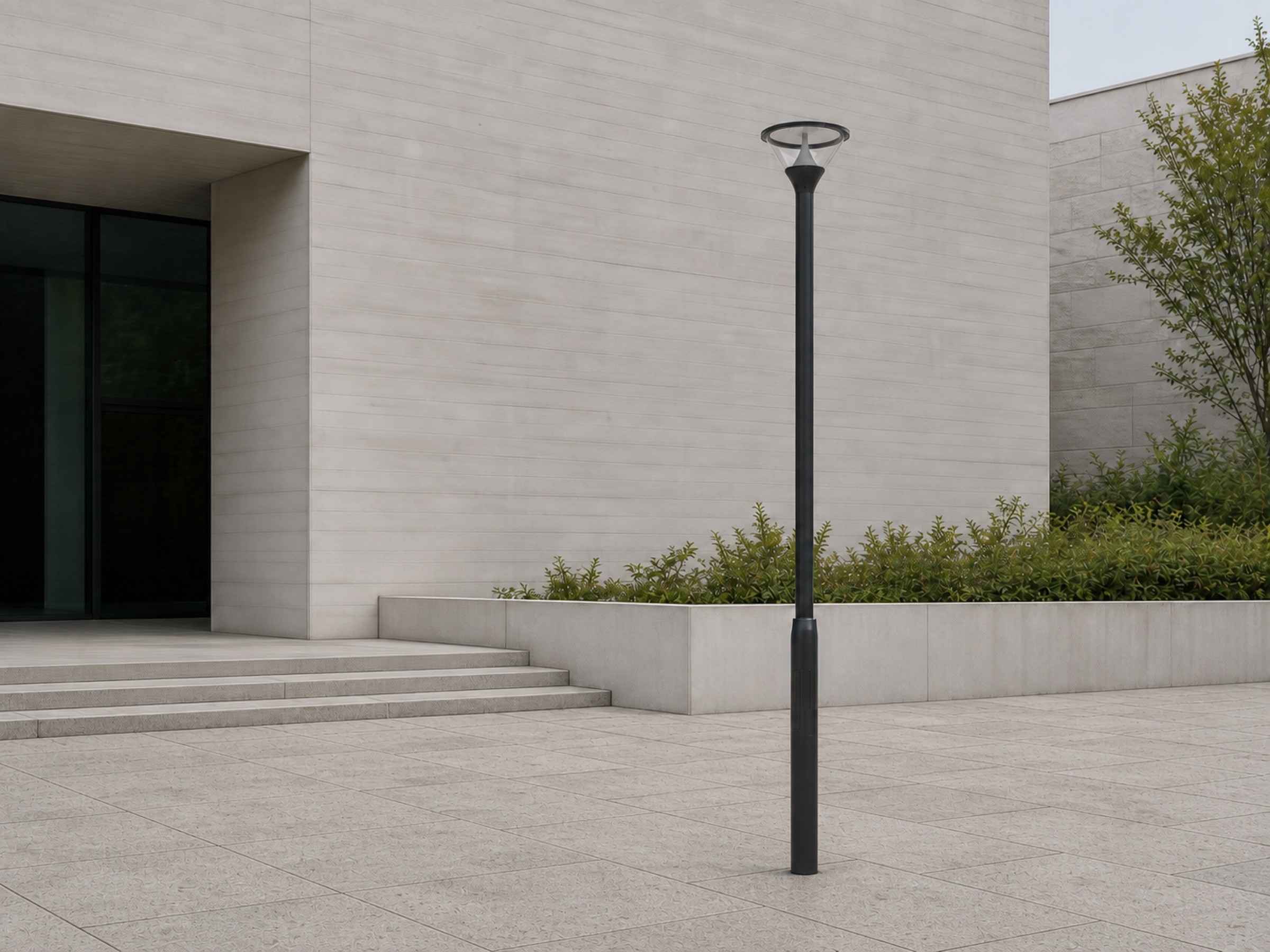 PT03 post-top light in an outdoor setting