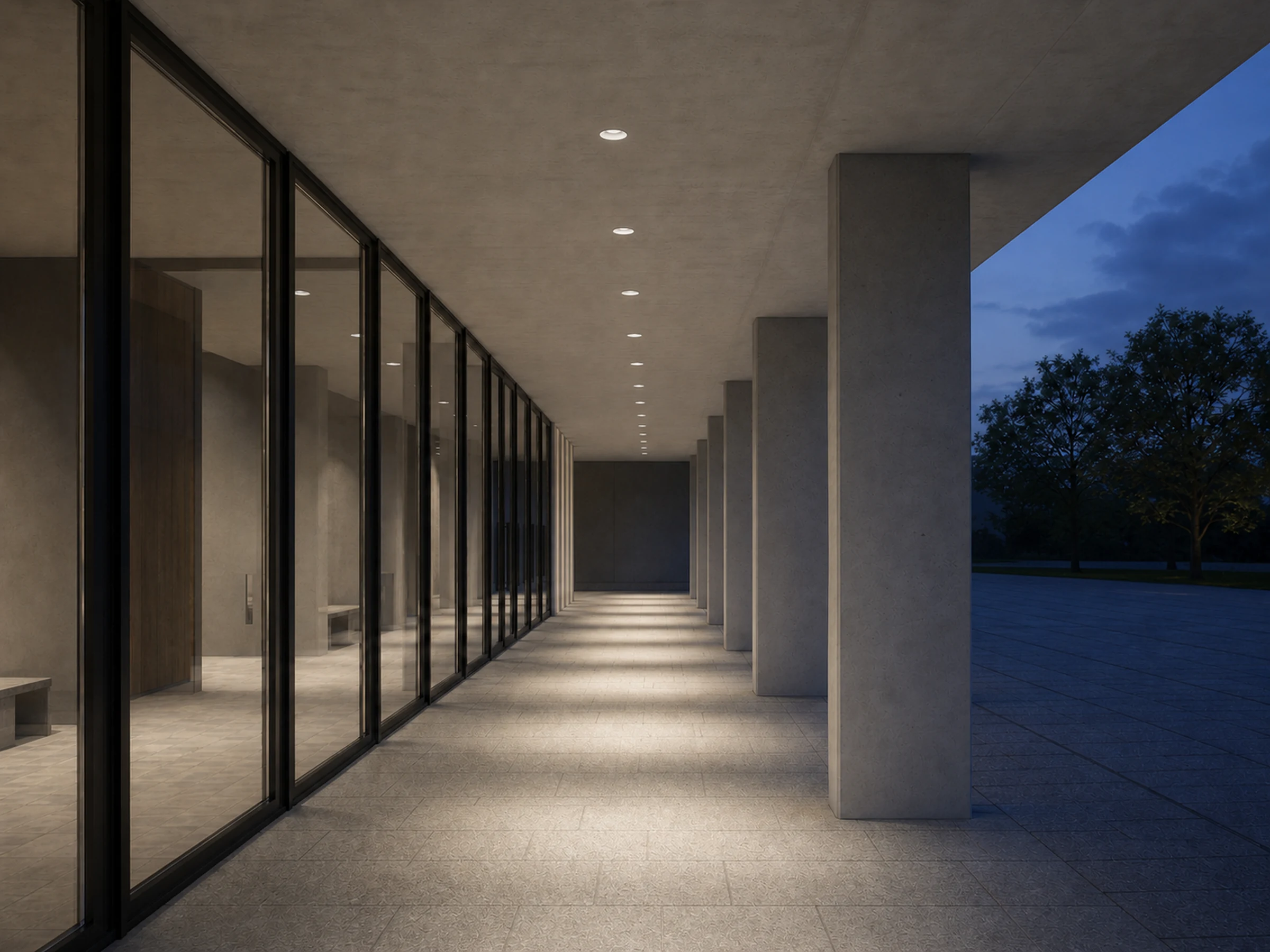 Prov recessed downlights in a transitional hospitality setting