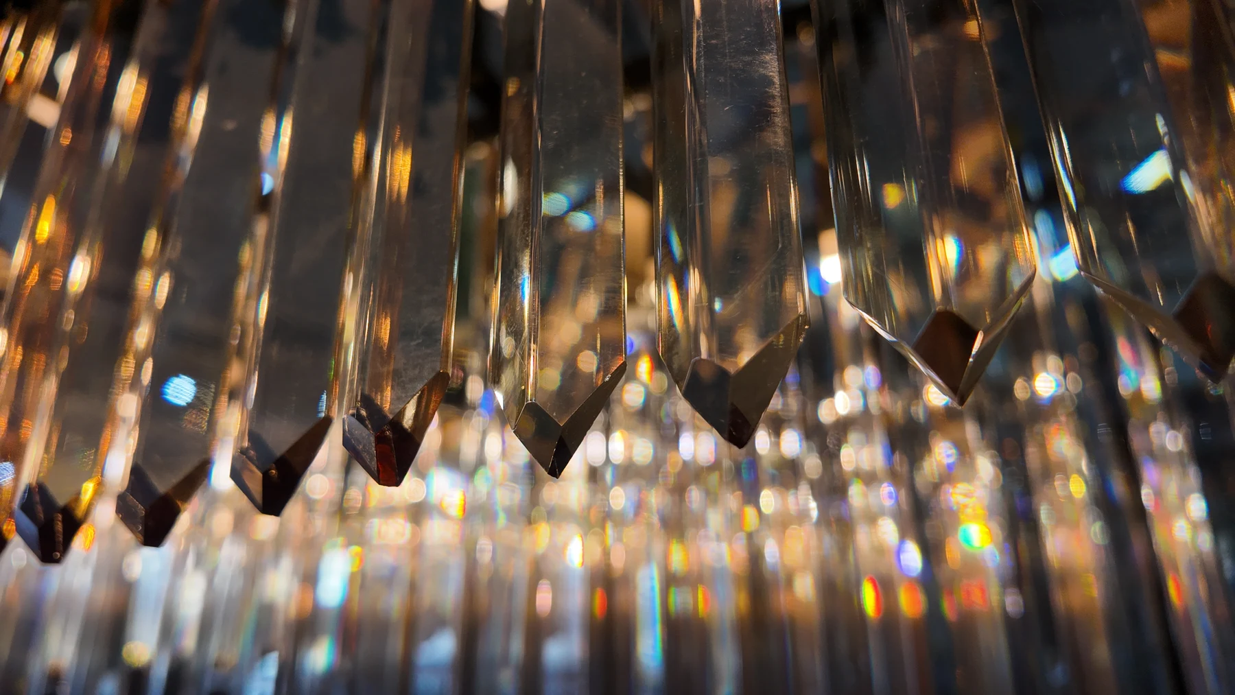 Workshop close-up of decorative glass elements