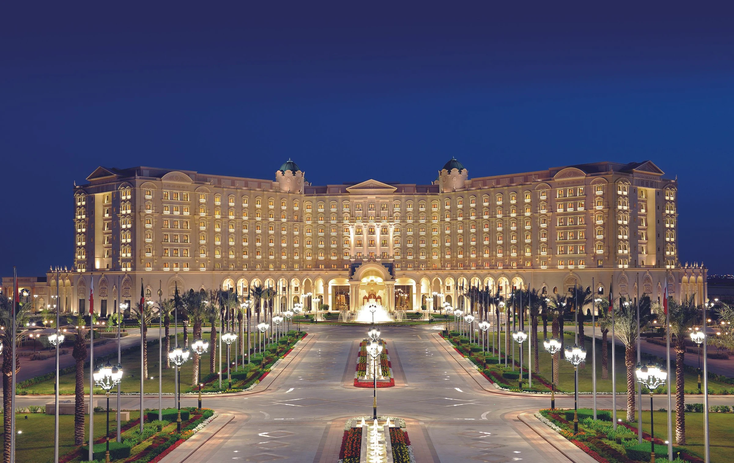Exterior of a Ritz-Carlton hotel in Saudi Arabia