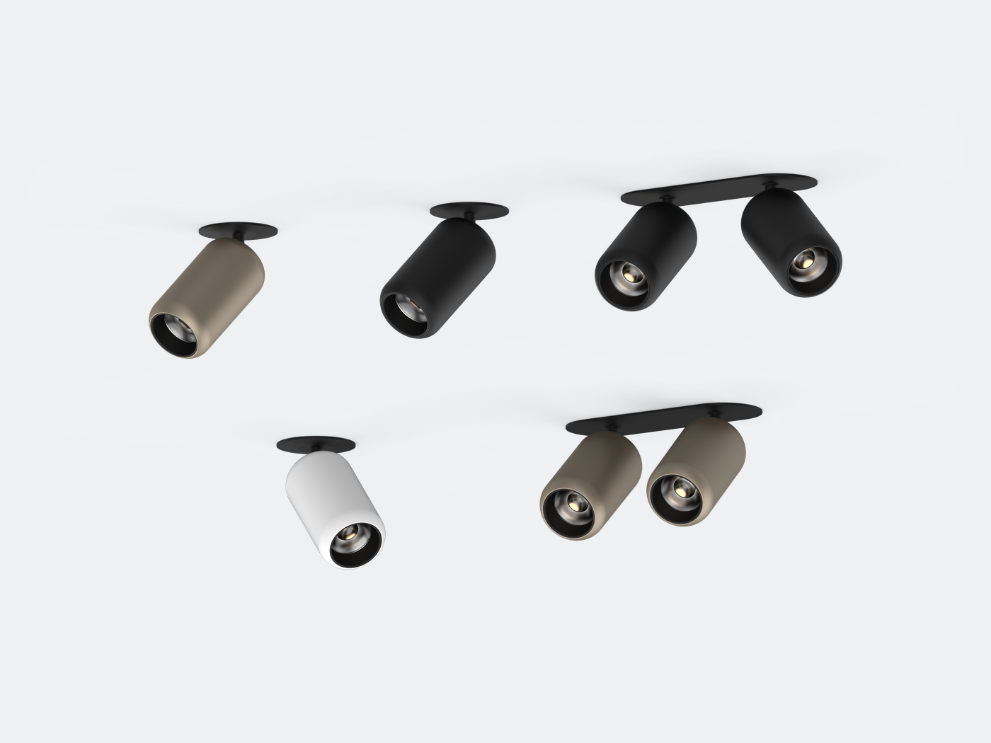 VARO recessed single- and twin-head spotlight family