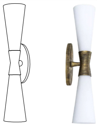Double-glass wall light drawing reference
