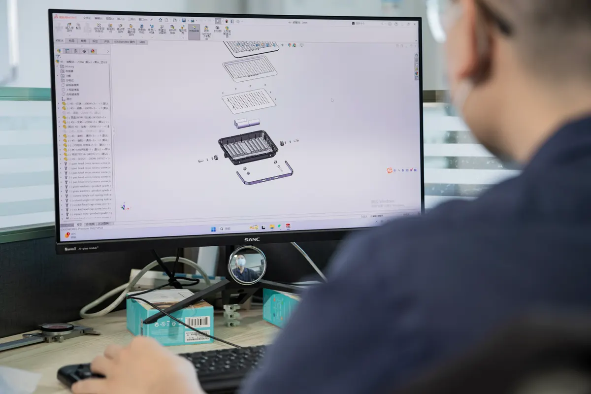 Lighting product design and technical drawing