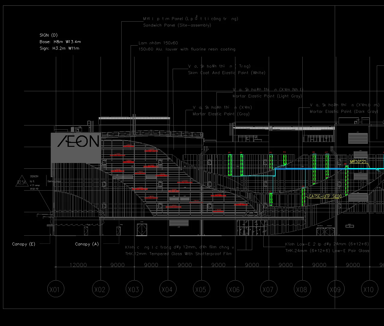 Lighting layout drawing for AEON Mall Thanh Hoa