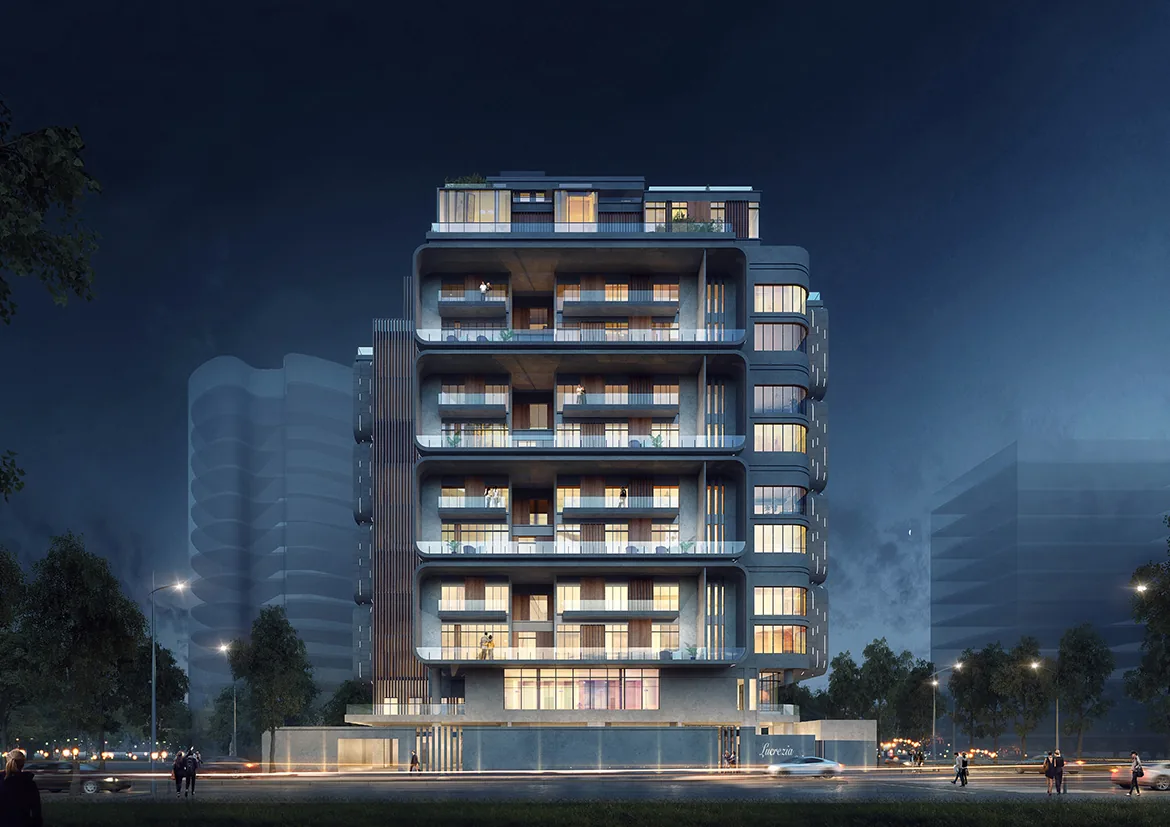 Night facade lighting concept for The Lucrezia