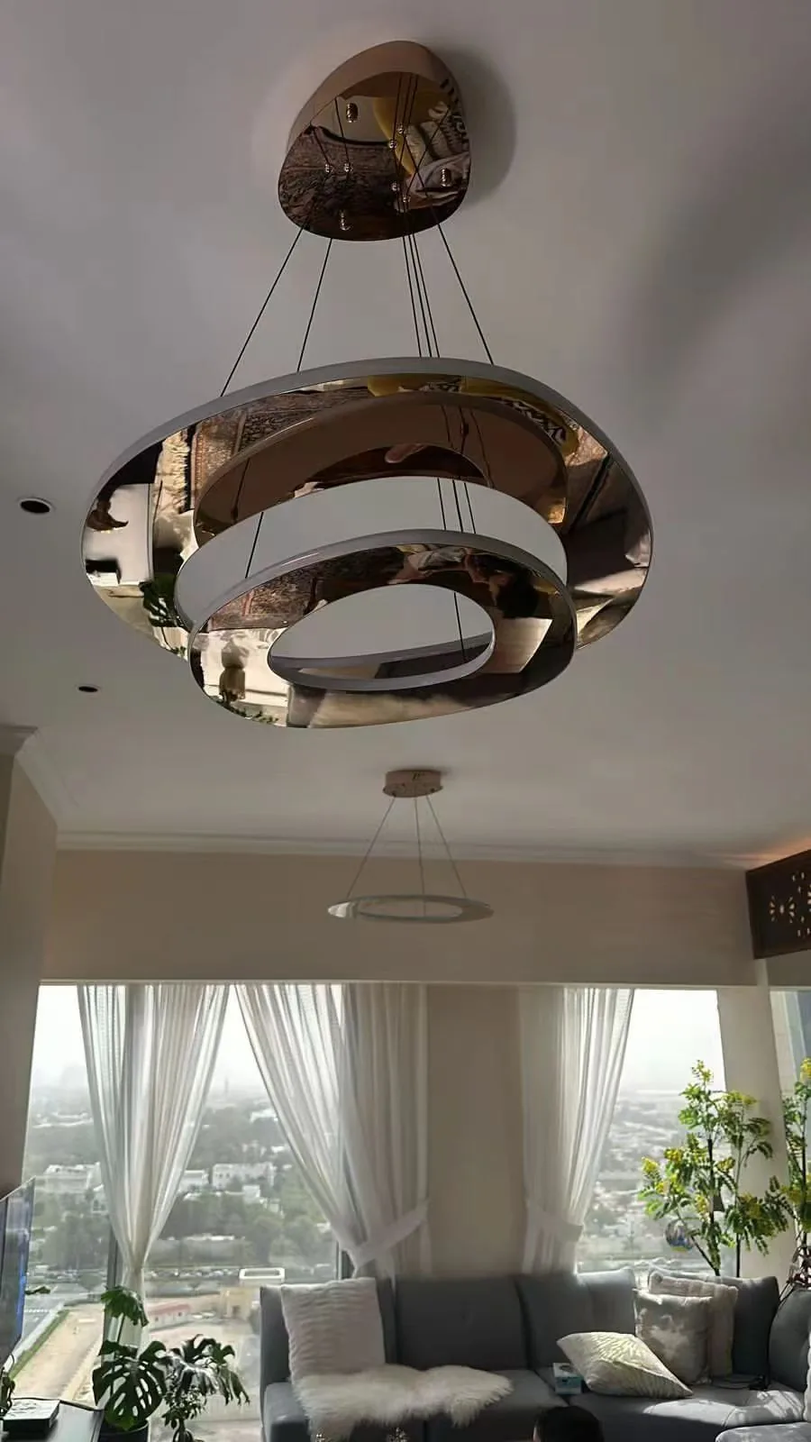 Installed custom chandelier in a Dubai residence