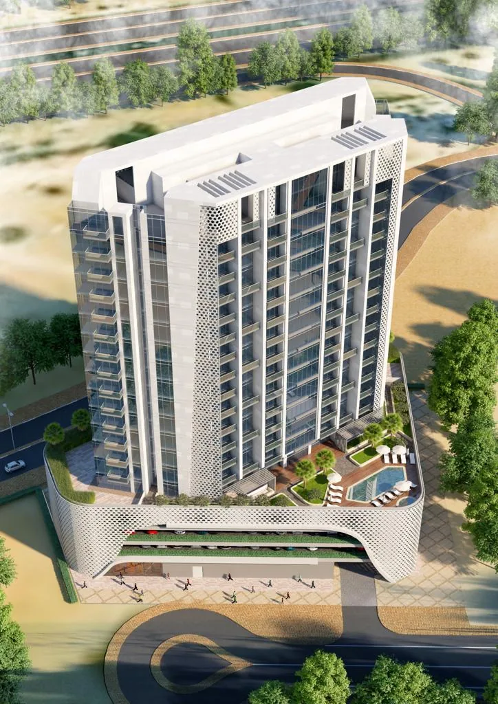 Aerial view of the Dubai residential development