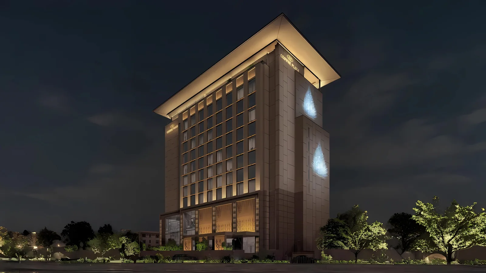 Exterior architectural lighting at Soaltee Crowne Plaza Kathmandu