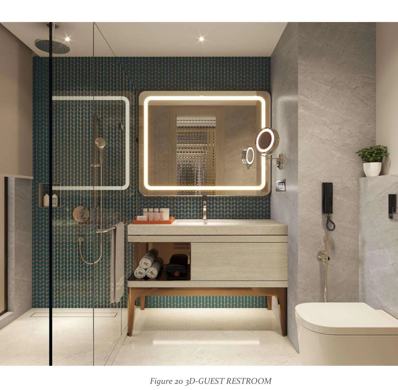 Guest bathroom lighting concept at Soaltee Crowne Plaza
